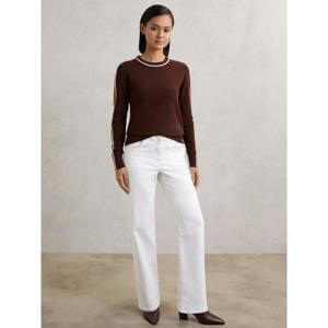 REISS Anne Wool-Blend Colour-Block Jumper